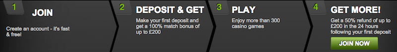 100% deposit match welcome bonus